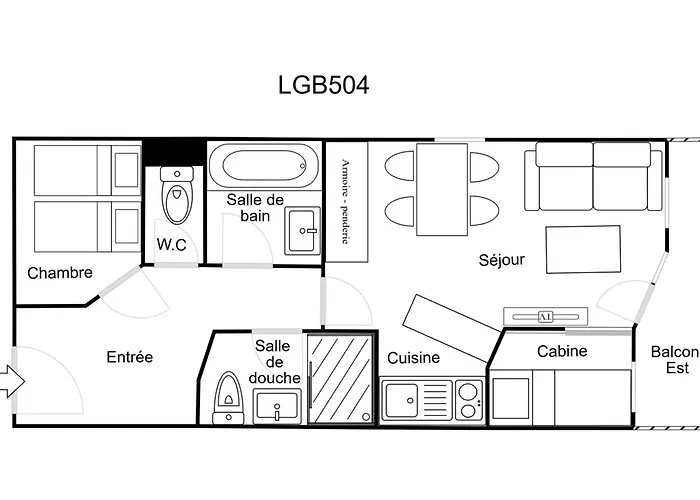 公寓 Confortable 2 Pieces + Cabine, Skis Aux Pieds, 5-6 Personnes - Fr-1-182a-2 *