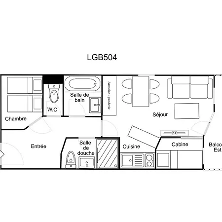 Confortable 2 Pieces + Cabine, Skis Aux Pieds, 5-6 Personnes - Fr-1-182a-2 Apartmán Courchevel