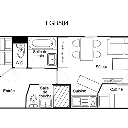 Confortable 2 Pieces + Cabine, Skis Aux Pieds, 5-6 Personnes - Fr-1-182a-2 谷雪维尔